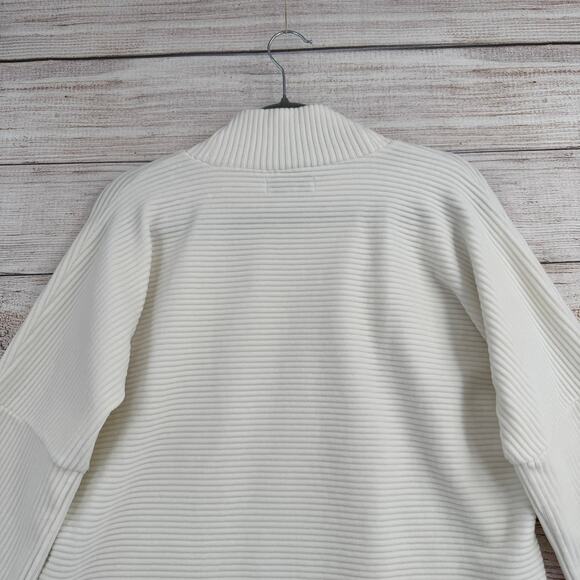 Madewell Texture & Thread Velour Corduroy Mockneck Top Womens Small Ivory White - Picture 4 of 13